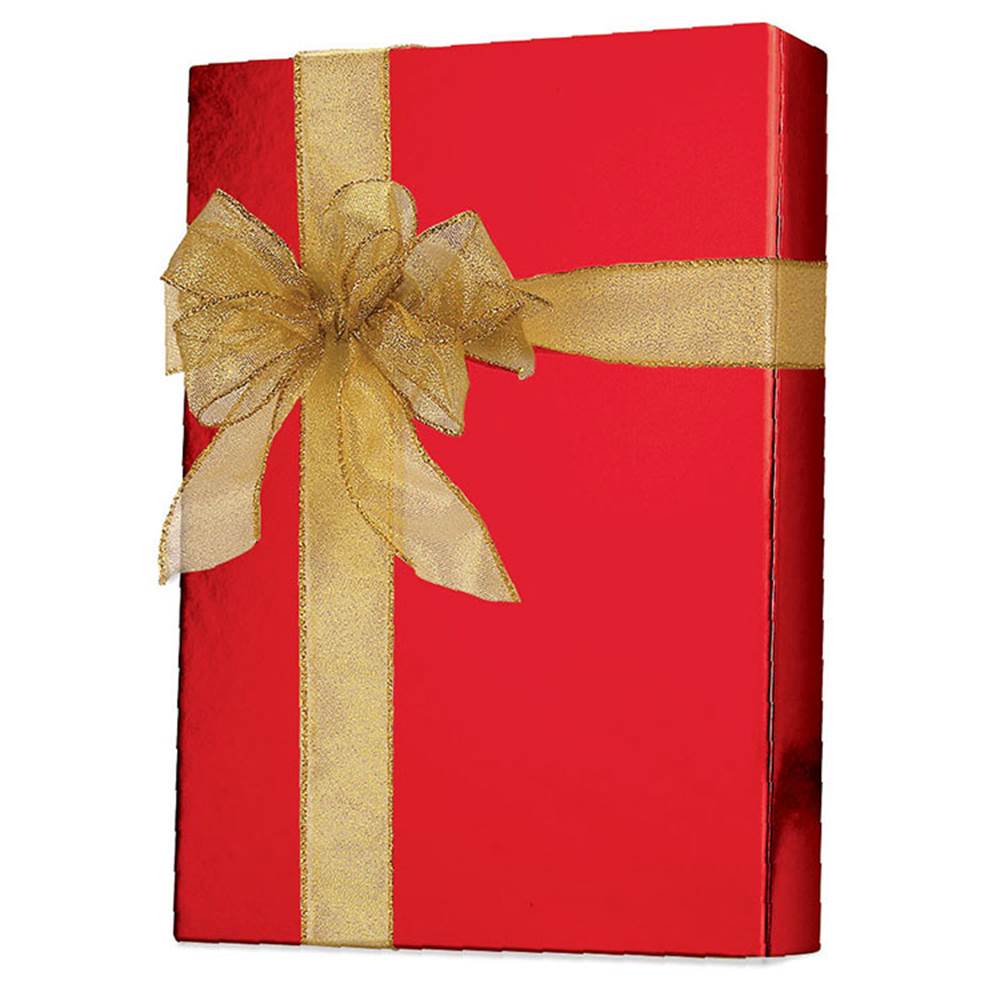 Christmas Gift Wrap Paper - Red Metallic Gift Wrap #E7953 D